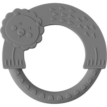 Interbaby Силиконова гризалка Interbaby - Лъвче, тъмносива (SI014-76)