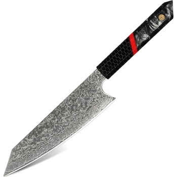HARAHU Дамаски кухненски нож ZA-37452 - Utility / Черен / Червен KP37452