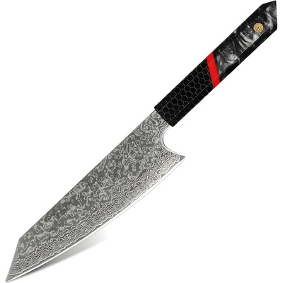 HARAHU Дамаски кухненски нож ZA-37452 - Utility / Черен / Червен KP37452