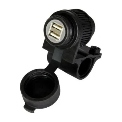 USB zásuvka 5V/2A, 2 vstupy s objímkou na uchytenie k riadidlám a rúram s priemerom 22 a 25 mm, OXFORD
