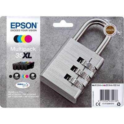 Epson Комплект 4 глави за Epson WorkForce Pro WF-4720 Series - Ink - /35XL/ / C13T35964010 - BK/C/M/Y - XL - Multipack - PN C13T35964010 (C13T35964010)