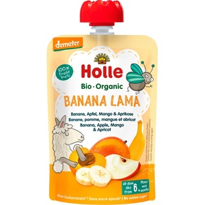 Holle Био пюре с банан, ябълка, манго и кайсия 6м+, 100 g (1556386)