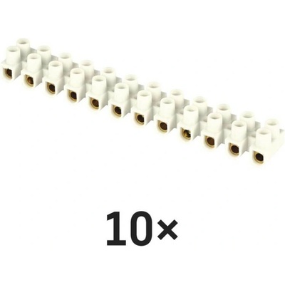 Skrutková svorkovnica 12× 4–6mm2, 450 V, biela, 10 ks 8592920154885