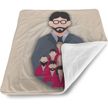 Sablio Detská deka pre bábätko Money heist Profesor a jeho tým Béžová