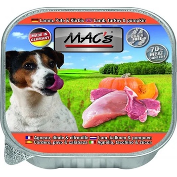 MAC's Mac’s Dog Adult, пастет за пораснали кучета, БЕЗ ЗЪРНО, с агне, пуйка и тиква (мин. 70% месо), 150 гр - Германия - 407VE