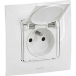Legrand - Външна домашна розетка с рамка NILOE 250V IP44 бяла (LR0019A)