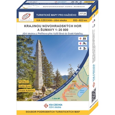 VIA CZECHIA - Jižní stezka, BOX 3, Krajinou Novohradských hor a Šumavy 1 : 25 000 (2024, 1. vydání, J17-24)