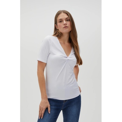 Moodo Бяла блуза с декоративно деколте Moodo Moodo | Byal | ЖЕНИ | XXL