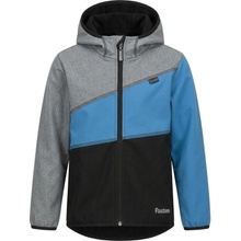 Fantom bunda softshell trojbarevná černo tyrkysová tmavě šedý melír