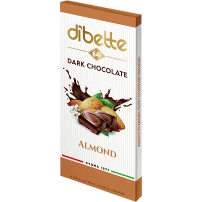 Dibette Dark Chocolate Almond 64% 80 g