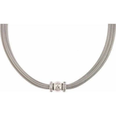 InfinitySilver Strieborný náhrdelník trojpramenný s guľôčkou a zirkónmi SN19042945