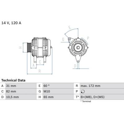 Generátor BOSCH 0 986 038 180