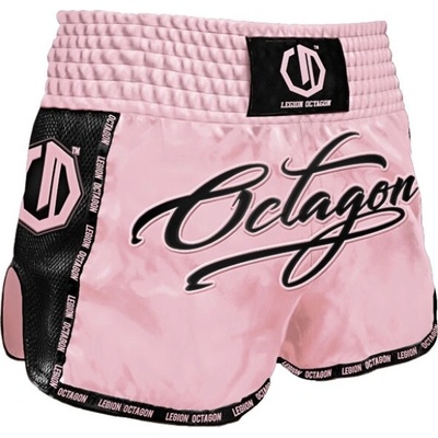Muay Thai trenky Octagon Script ružové