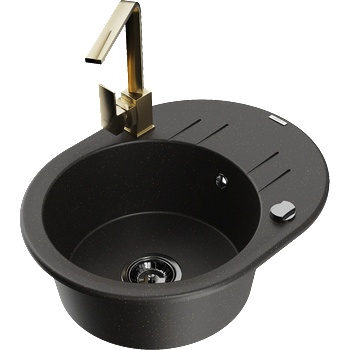 Mexen Kevin гранитна мивка с 1 отделение с отцедник и кухненски смесител Rita, (6517-75-670300-50-B)