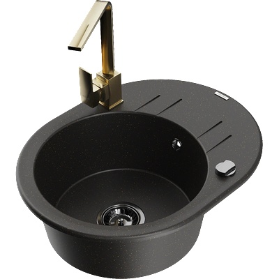 Mexen Kevin гранитна мивка с 1 отделение с отцедник и кухненски смесител Rita, (6517-75-670300-50-B)