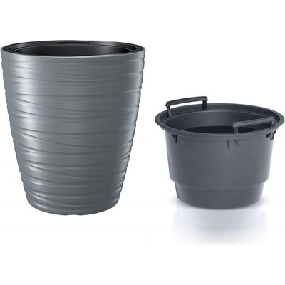 Prosperplast Květináč s vkladem MAZE šedý kámen 29,6 cm