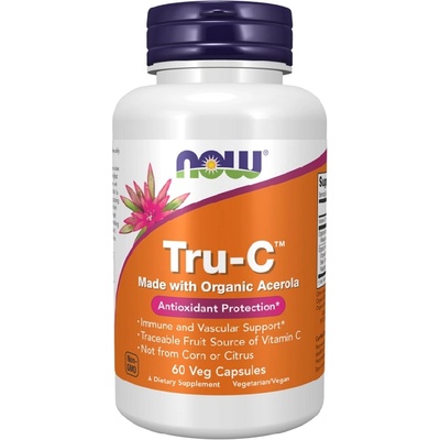 NOW NOW Tru-C Organic Acerola, 60 Veg Capsules