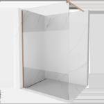 Mexen Kioto душ-преграда Walk-in 80 x 200 см, прозрачен/мат 8 мм, четкана мед - 800-080-101-65-35 (800-080-101-65-35)