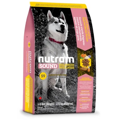 S9 Nutram Sound Balanced Wellness® Adult Lamb Natural Dog Food, Рецепта с агне, ечемик, грах и тиква, за пораснали кучета от 1 до 10 години, Канада - 13, 6 кг