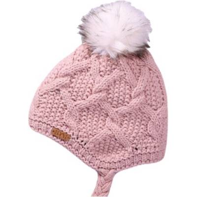 dětská celopodšitá pletená čepice Pletex H115 Světle pudrová