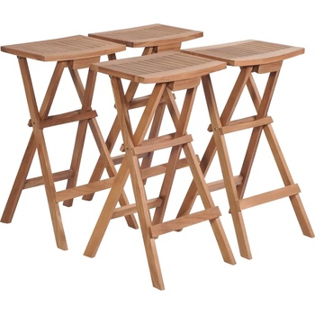 Image 1 of vidaXL Сгъваеми бар столове, 4 бр, тиково дърво масив (44728)