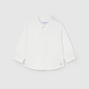MAYORAL Риза дълъг ръкав за бебе момче едноцветна бяла Mayoral