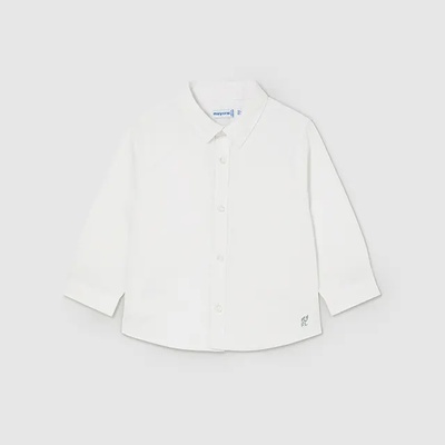 MAYORAL Риза дълъг ръкав за бебе момче едноцветна бяла Mayoral