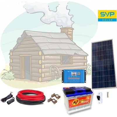 SVP solar fotovoltaický ostrovní systém 130Wp 12V baterie 80Ah