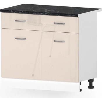 Голд - Аполо Долен кухненски шкаф с 2 врати и 2 чекмеджета Алис b63 100 см крем гланц