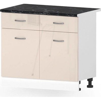 Голд - Аполо Долен кухненски шкаф с 2 врати и 2 чекмеджета Алис b63 100 см крем гланц