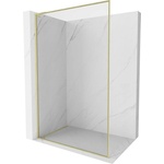 Mexen Kioto-XF L стена за душ Walk-in с рамка 90 x 202 см, прозрачно 10 мм, златно четкано - 800-090-174-55-00-XF (800-090-174-55-00-XF)