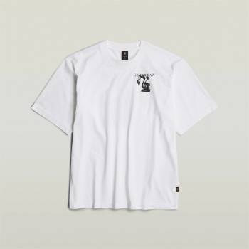 Image 1 of G Star Тениска G Star Industry Back Graphic Boxy T-Shirt - White