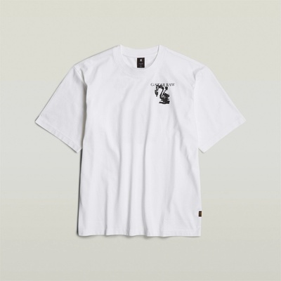 G Star Тениска G Star Industry Back Graphic Boxy T-Shirt - White