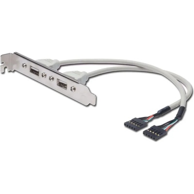 PremiumCord USB vývod z MB na záslepku, 2x USB-A