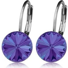 Nubis ocelové náušnice s krystaly Swarovski heliotrope NBS08-HT