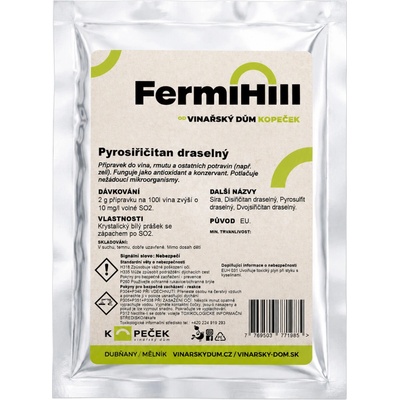 Pyrosiřičitan draselný Hmotnost CZ: 100 g
