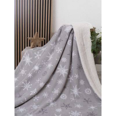 MKLozkoviny Baránková deka mikroplyš Frozen sivé 150x200