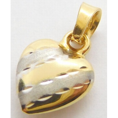 Klenoty Budín Dámský zlatý přívěsek srdce s gravírováním GLPCN 02583