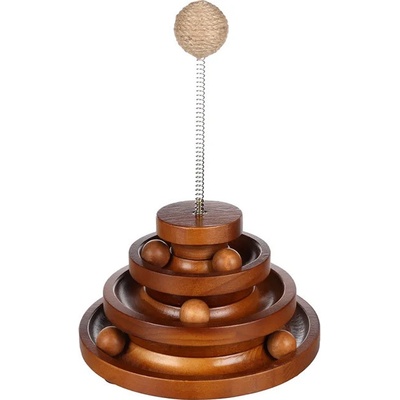 Flamingo Cattivo dřevěná pyramida s koulodráhami 21,5 x 30,5 cm