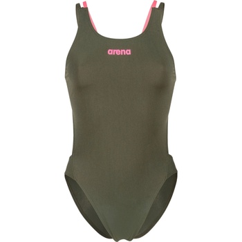 arena Дамски бански костюм Arena Women's Swimsuit Tech Multi Solid Swimsuit - Dark Sage / Shocking Pink - размер 34 (EU) (150-4531-0513)