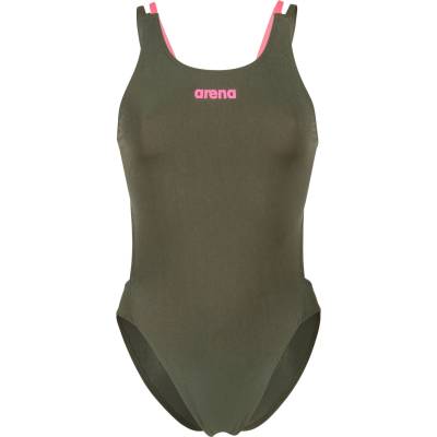 arena Дамски бански костюм Arena Women's Swimsuit Tech Multi Solid Swimsuit - Dark Sage / Shocking Pink - размер 34 (EU) (150-4531-0513)