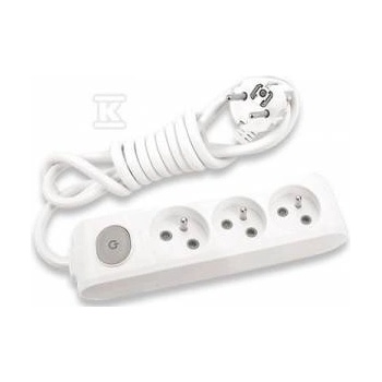 Panasonic 3X Portable Backlooser With Ground, Connector And Contact Covers 1.5m, Color White/WLTA0631-2WH