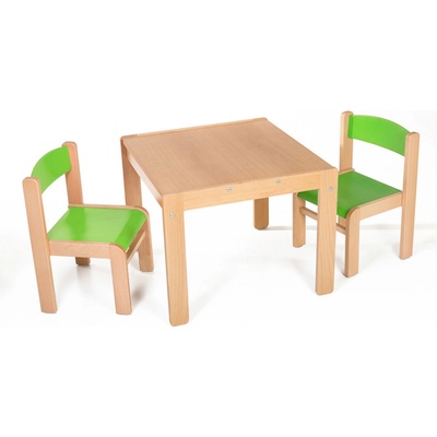 Hajdalánek Dětský stolek Lucas + židličky Luca zelená / zelená