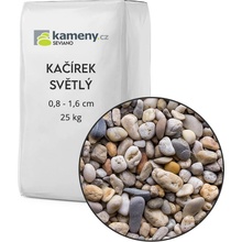 Kameny.cz Okrasné kameny - Kačírek světlý Vyberte si velikost: 0,8 - 1,6 cm, Vyberte si balení: 25 kg