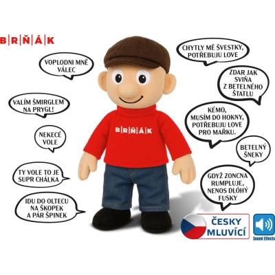 Panáček Brňák 32cm na baterie mluvící hantecem