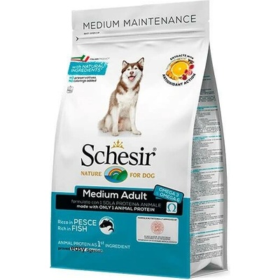 Schesir Dog Medium Adult Tuňák a sleď s rýží 3 kg