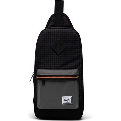 Herschel taška přes rameno Heritage Shoulder Bag Black Grid/Gargoyle/Sun Orange 05722