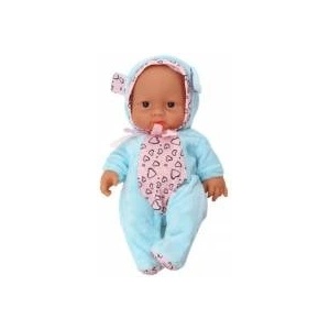LEAN Toys Small Baby Doll, Clothes, Hat, Bow, Ears, Blue