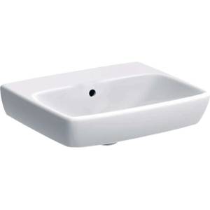 Geberit Selnova Square - Умивалник 50x42 см, с преливник, без отвор за смесител, бял 500.301. 01.7 (500.301.01.7)