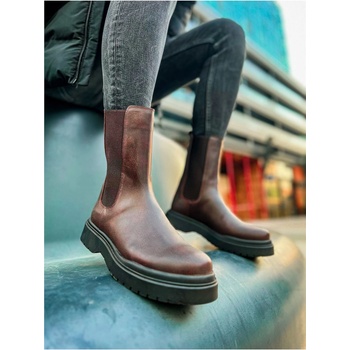 Chekich Мъжки високи боти със странични ластици ch223 cst - Кафяви #366294 (366294_Тъмно кафяв)